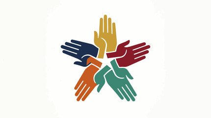 Fototapeta premium Diverse Hands Forming Star Shape - Unity, Teamwork, Connection, Inclusion, Support