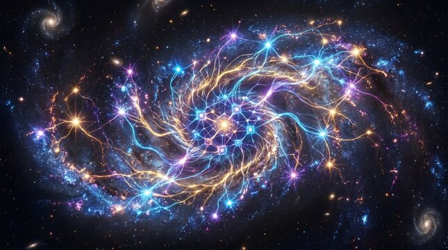 Cosmic neural network with glowing synapses