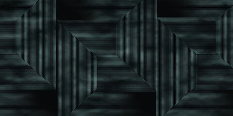 Dynamic turquoise neon hexagonal lines form a striking geometric pattern on a black background, evoking modern technology, futuristic design, and digital aesthetics © sofyanmardianto