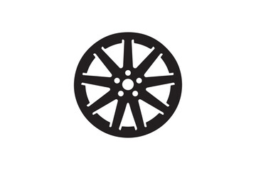 Naklejka premium Alloy Wheel Rim Silhouette Vector Icon