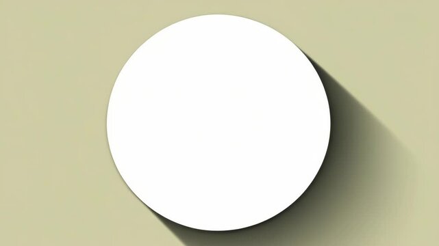A minimalist white circle centered on a beige background that appears textured with a subtle shadow beneath the circle.