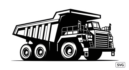 Heavy duty mining dump truck graphic for industrial transport © linggo