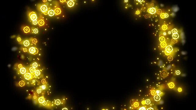 Gold Pixel Shape Explosion Animation Isolated on Transparent Background