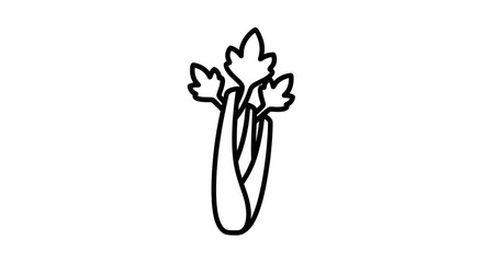 Celery stalk organic vegetable line art icon © linggo