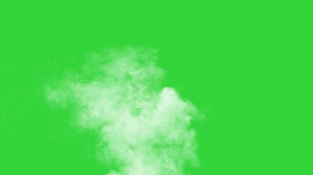 Realistic White Smoke Rising From Bottom Green Screen Overlay