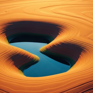 A smooth, concave depression formed naturally in the earth, showcasing the subtle curves and holding potential of the landscape, bowl, concave, serenity