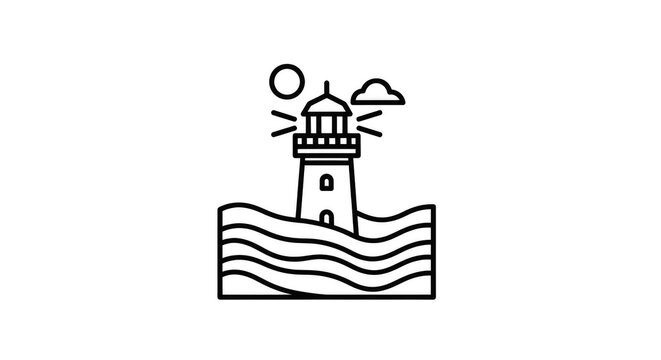 Lighthouse standing on waves