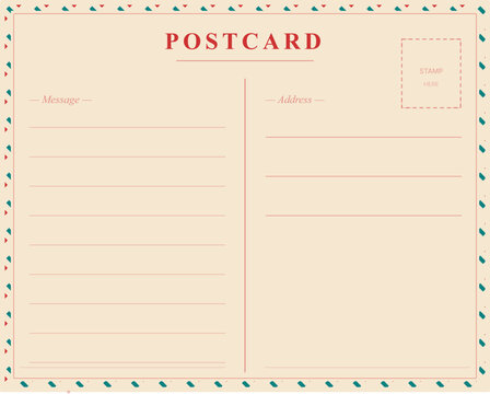 Postcard Template with Message and Address Fields
