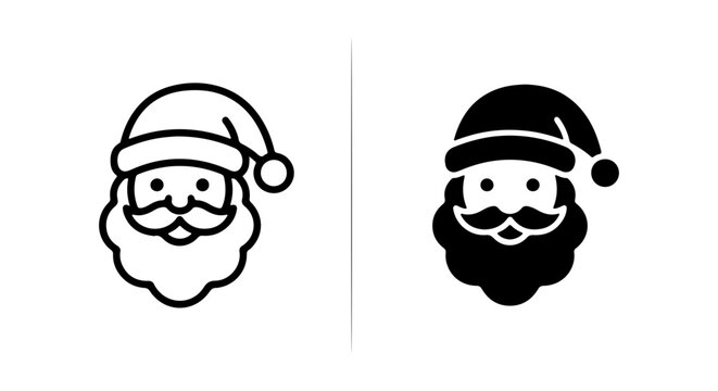Santa Claus Icons, Christmas Character Vector Graphics, Holiday Symbols, Festive Design Elements