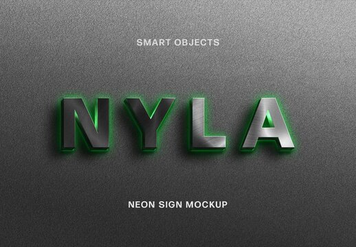 Neon Sign Mockup For Logo And Branding Design 02