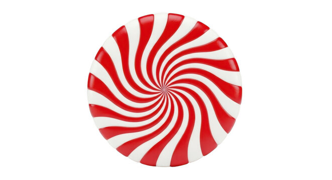 Peppermint candy swirl isolated on transparent background