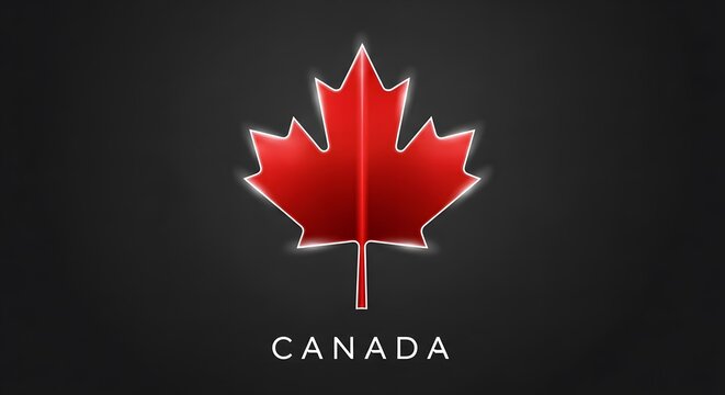 Happy canada day celebration with maple leaf icon