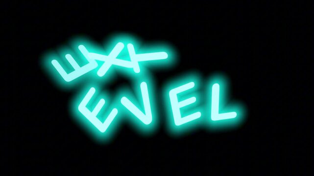 Vivid Cyan Neon Sign 'NEXT LEVEL' with Continuous Loop on Clear Background, Great for Tech and Motivation Vlogs