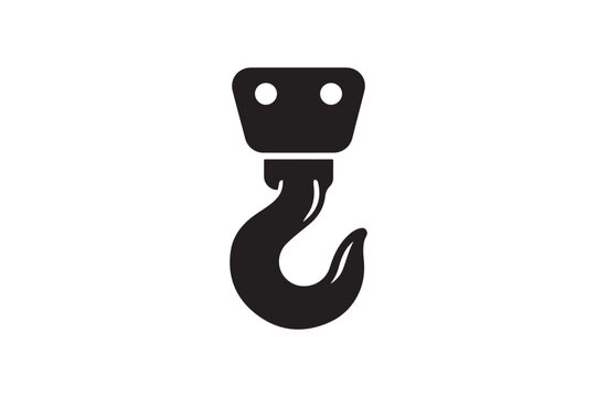 Tow Truck Hook Silhouette Vector Icon