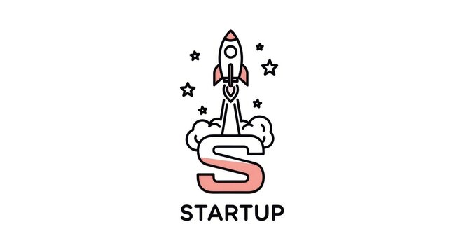 startup rocket launch logo