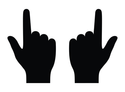 Black silhouette hands making rock on sign Vector