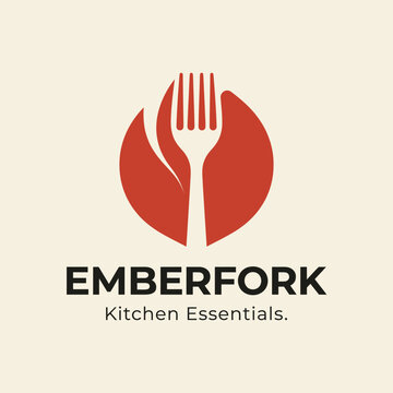Emberfork Kitchen Essentials Logo Design.