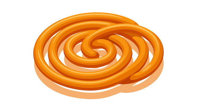 Orange coil, spiral shape, twisted tube, 3D vector icon
