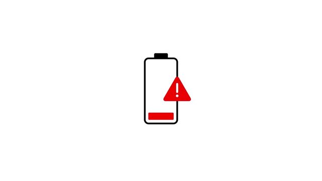 Warning Alert Notification on Smartphone Screen Low Battery Critical Level Emergency Power Off Warning Isolated on White Background