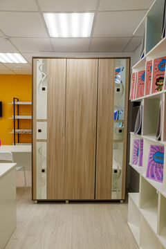 Modern classroom interior in a children&rsquo;s educational center, ready for learning and development.