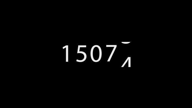 4k Numbers Countdown Fifteen Thousand Rolling Numbers Animation Display on black background in vertical