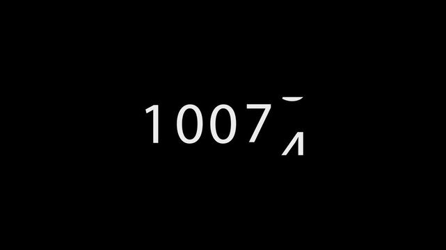 4k Numbers Countdown Ten Thousand Rolling Numbers Animation Display on black background 