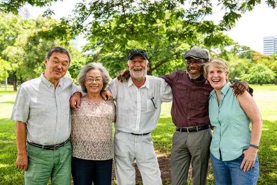 Diverse group enjoying outdoor gathering