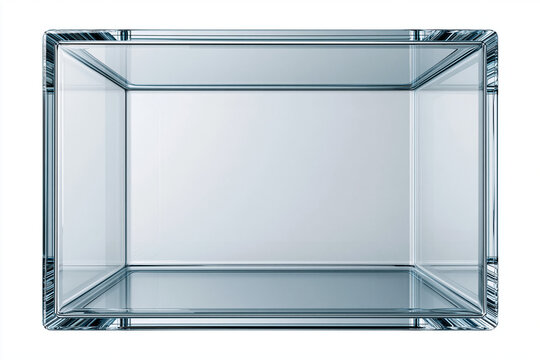 Empty Acrylic Storage Box Isolated on White Background