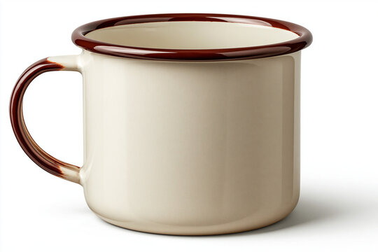 Empty Ceramic Mug Isolated on White Background