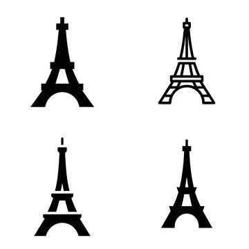 Eiffel Tower icon featuring the iconic Paris landmark with elegant architectural details. Clean vector design ideal for travel, tourism, city branding, heritage, and educational projects.