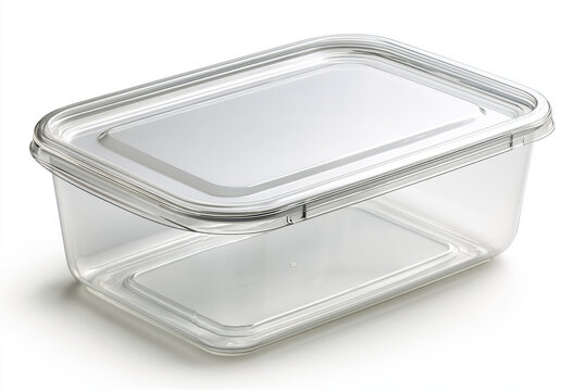 Empty Food Storage Container Isolated on White Background