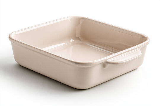 Empty Baking Dish Isolated on White Background