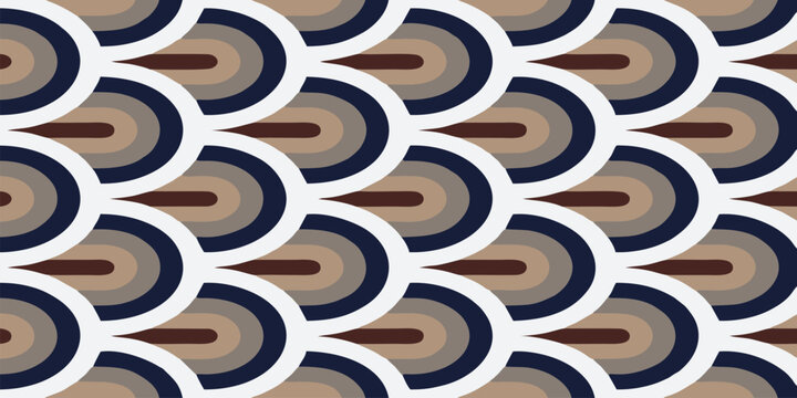 vector repeating pattern resembling a half peacock feather with an abstract oval ogee shape suitable for a formal notebook cover with traditional nuances
