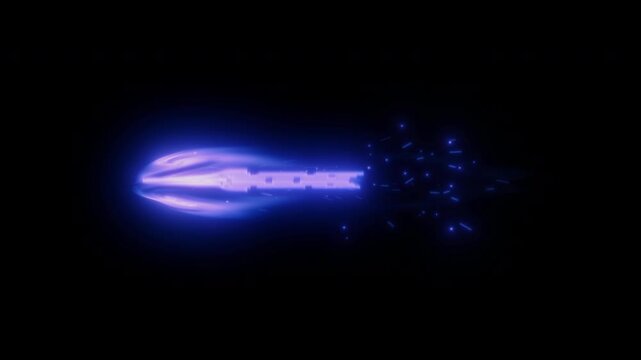 Blue Energy Arrow Spell Projectile Animation with Alpha Channel