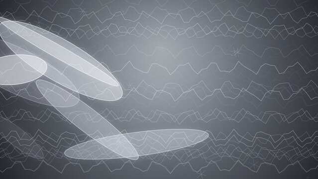 Futuristic Wireframe Geometric Shapes on Abstract Background