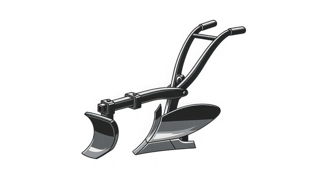 Black vintage plow farming tool illustration
