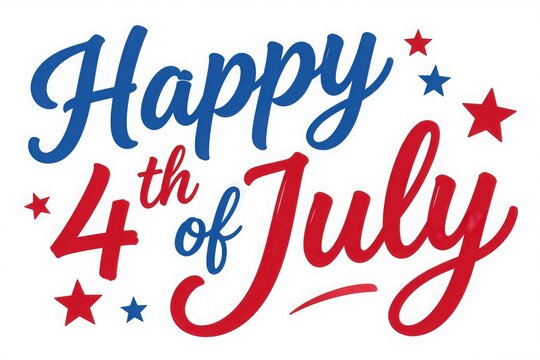 Happy fourth of july celebration text design