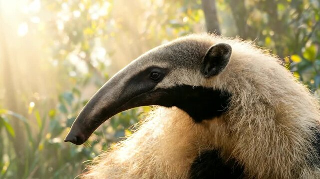 anteater close up in pantanal brazil morning sunlight video