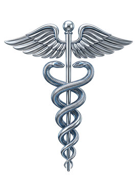 Medical caduceus symbol with wings