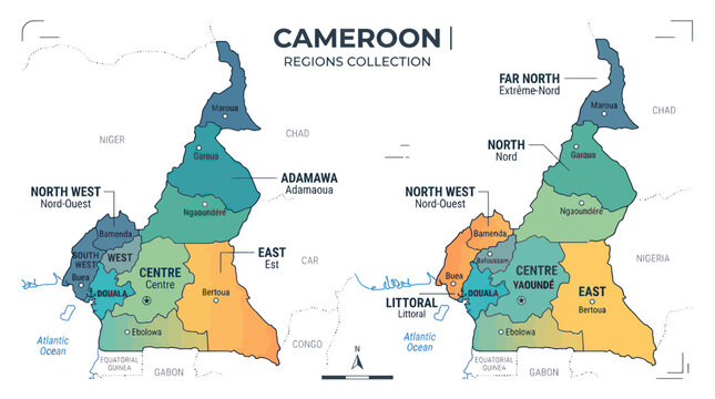 Map of cameroon regions and major cities collection