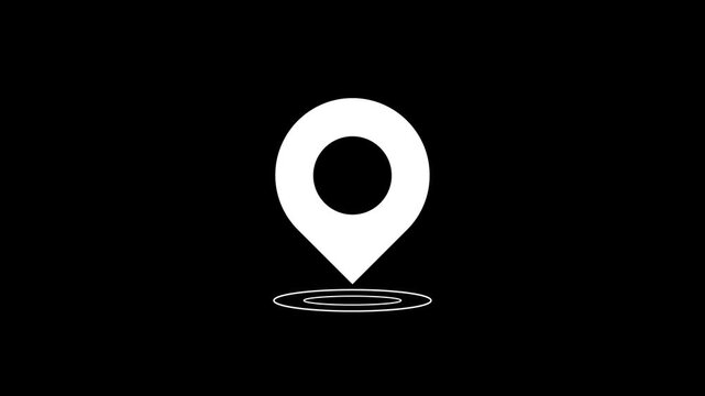 Map pointer icon set with pin animation gps map pointer pulse animation. alpha channels 4K. video animation 
