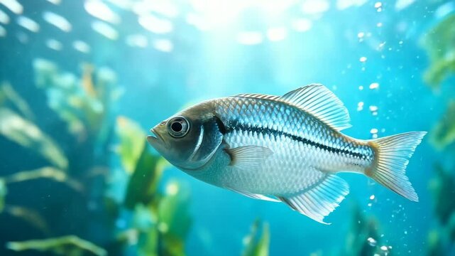 archerfish close up underwater in mangrove river thailand video