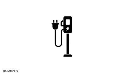 Naklejka premium Electric vehicle charging station plug.