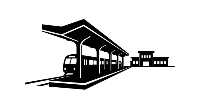 Train at a station platform stop.