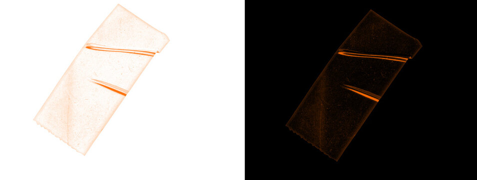 Folded angular glowing beige ribbon abstract geometric light form on dual backgrounds