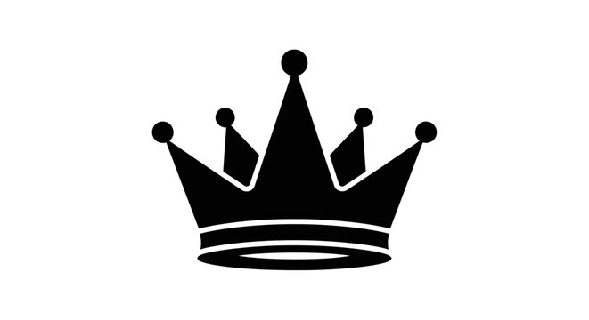 Black Crown Icon Symbol Royalty.