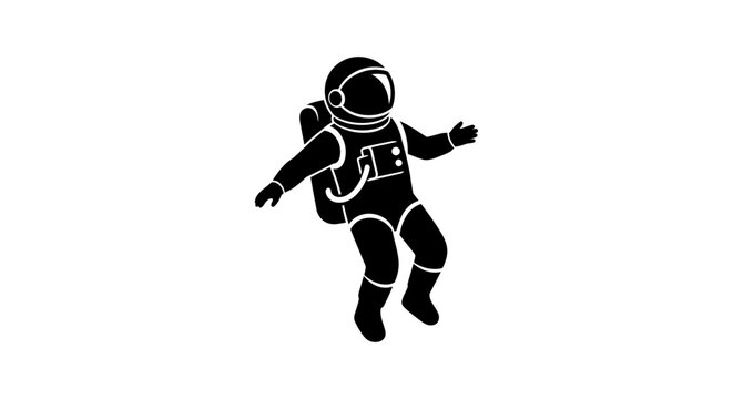 Astronaut in Space Suit Floating.
