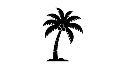 Obraz premium Black silhouette of a palm tree.