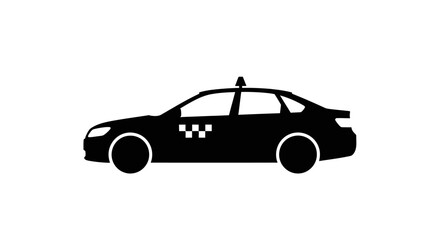 Black silhouette of a taxi car. © maftukhin