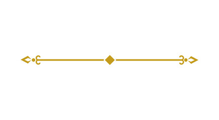 Elegant gold decorative horizontal divider with ornate geometric elements isolated on transparent background © TawfikStock